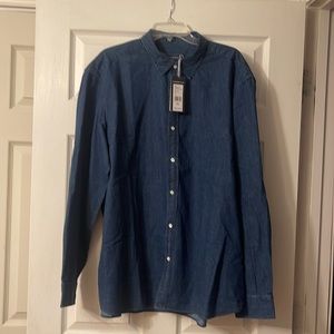 NWT Vineyard Vines Denim Button Up Shirt size XXL